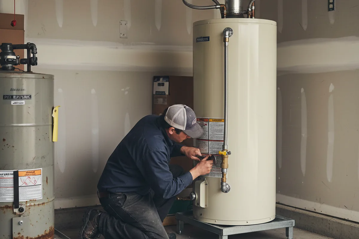 Water heater and shutoff valve replacement in Ridott